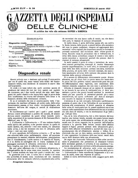 Gazzetta degli ospedali e delle cliniche