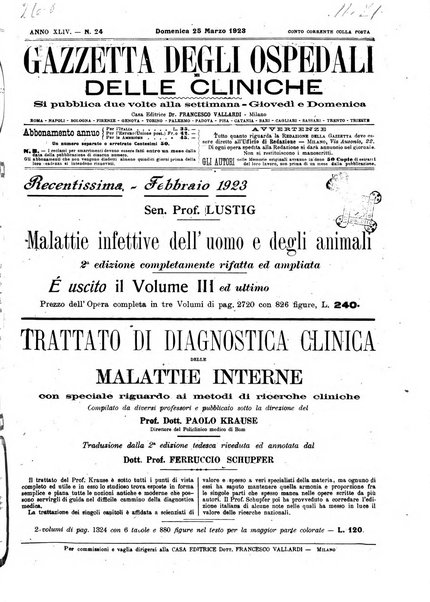 Gazzetta degli ospedali e delle cliniche