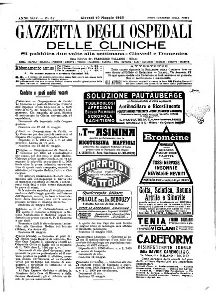 Gazzetta degli ospedali e delle cliniche