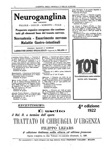 Gazzetta degli ospedali e delle cliniche