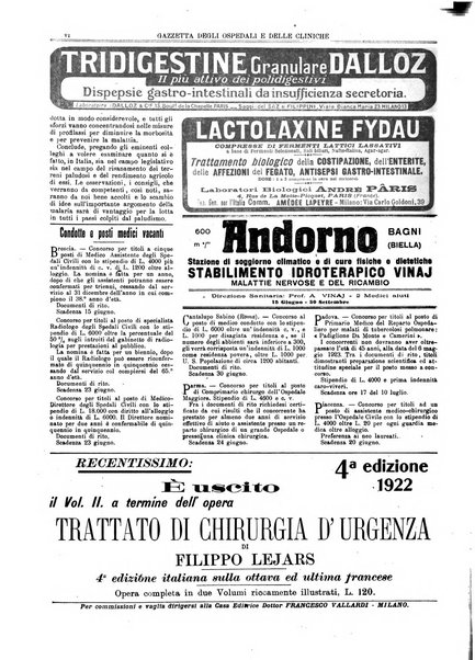 Gazzetta degli ospedali e delle cliniche