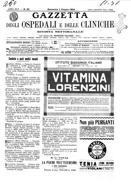 Gazzetta degli ospedali e delle cliniche