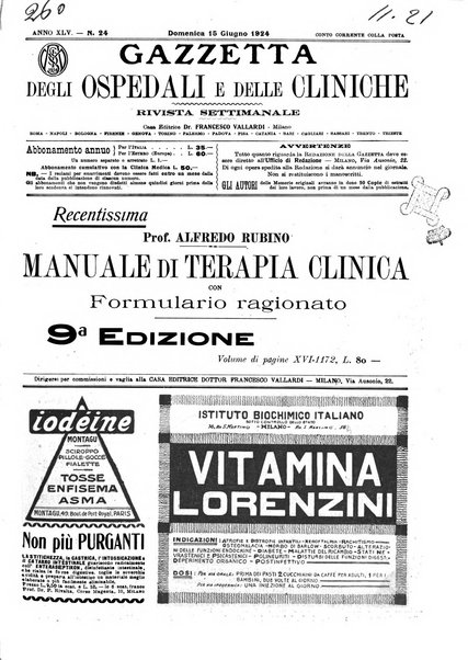 Gazzetta degli ospedali e delle cliniche