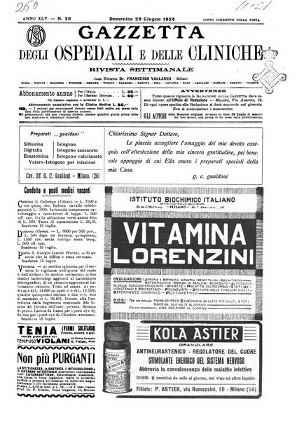 Gazzetta degli ospedali e delle cliniche