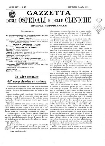 Gazzetta degli ospedali e delle cliniche