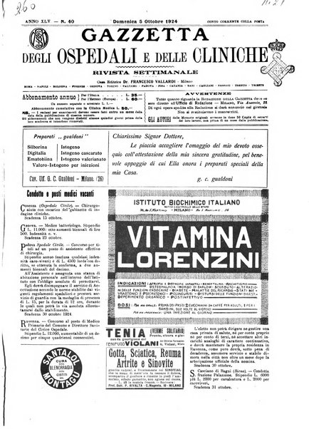 Gazzetta degli ospedali e delle cliniche