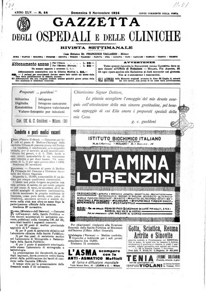 Gazzetta degli ospedali e delle cliniche