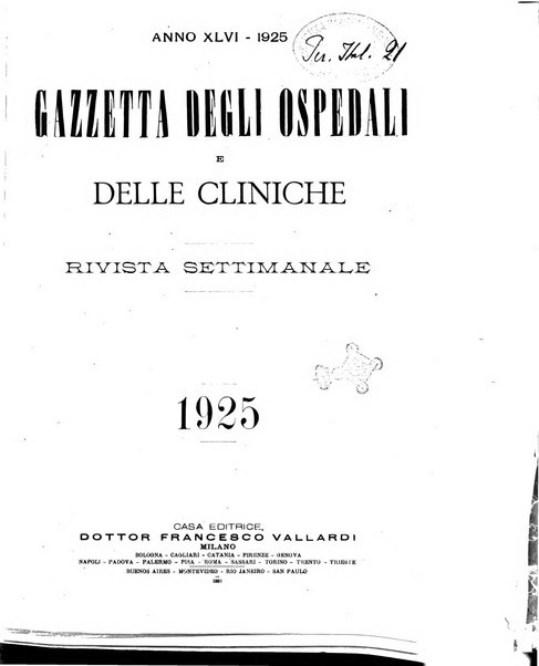 Gazzetta degli ospedali e delle cliniche