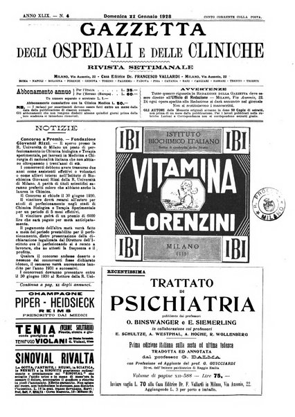 Gazzetta degli ospedali e delle cliniche