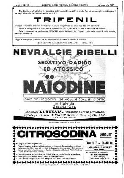 Gazzetta degli ospedali e delle cliniche