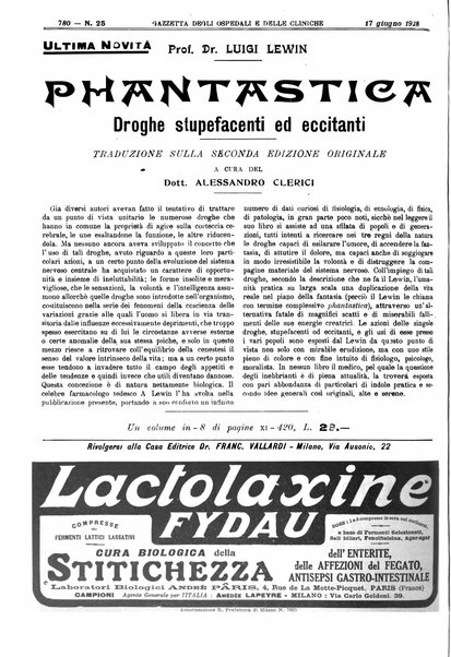 Gazzetta degli ospedali e delle cliniche