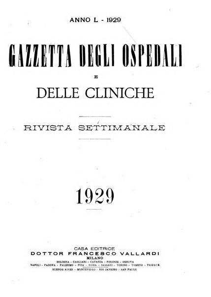 Gazzetta degli ospedali e delle cliniche