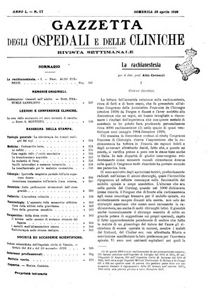 Gazzetta degli ospedali e delle cliniche