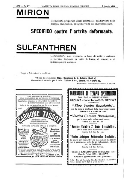 Gazzetta degli ospedali e delle cliniche