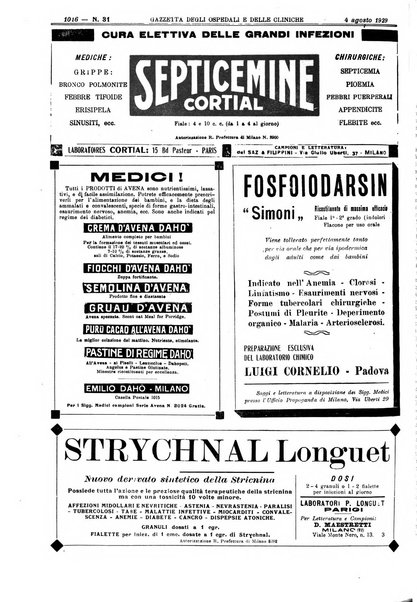 Gazzetta degli ospedali e delle cliniche