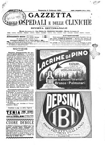 Gazzetta degli ospedali e delle cliniche