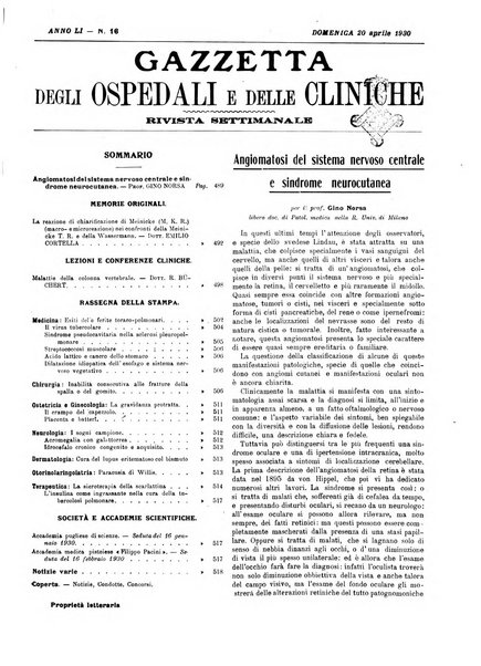 Gazzetta degli ospedali e delle cliniche