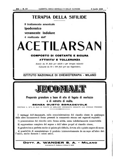 Gazzetta degli ospedali e delle cliniche