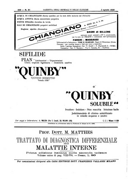 Gazzetta degli ospedali e delle cliniche