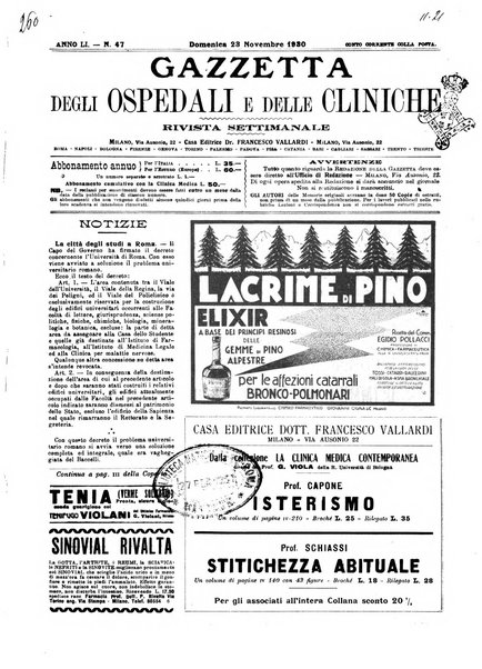 Gazzetta degli ospedali e delle cliniche