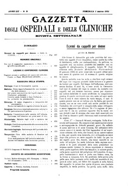 Gazzetta degli ospedali e delle cliniche