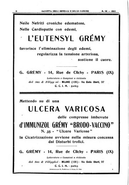 Gazzetta degli ospedali e delle cliniche