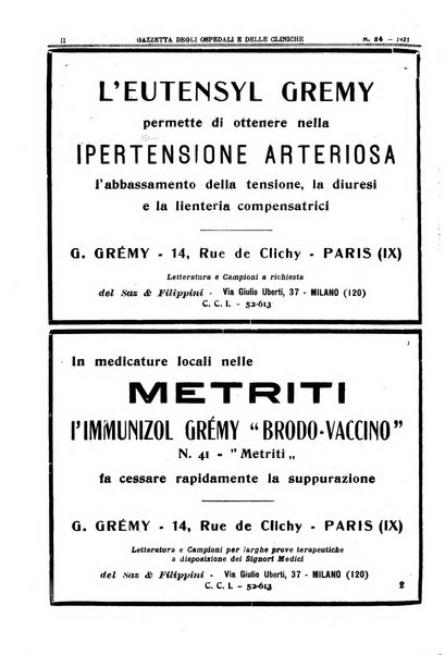 Gazzetta degli ospedali e delle cliniche