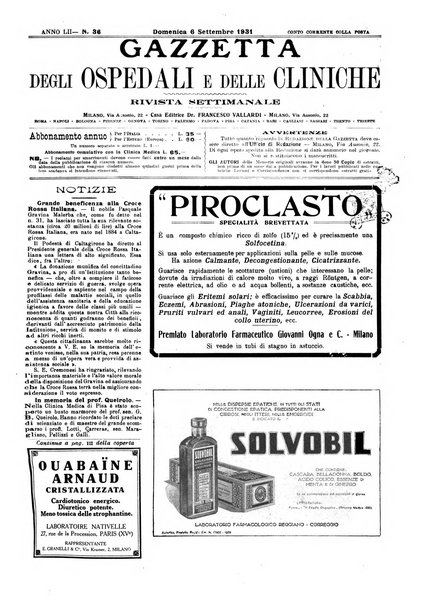 Gazzetta degli ospedali e delle cliniche