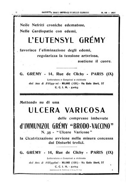 Gazzetta degli ospedali e delle cliniche