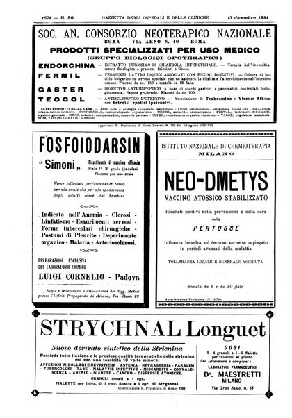 Gazzetta degli ospedali e delle cliniche