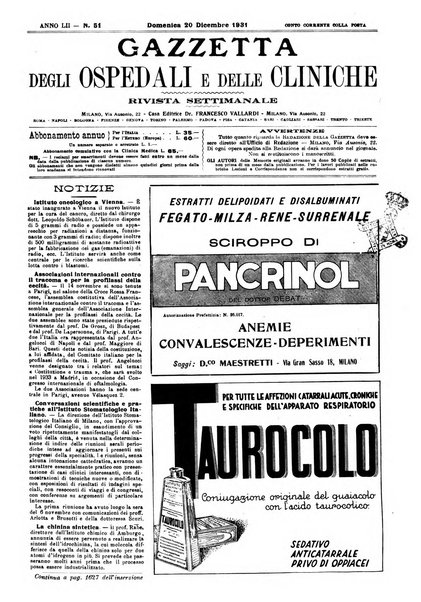 Gazzetta degli ospedali e delle cliniche