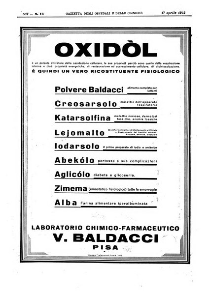 Gazzetta degli ospedali e delle cliniche