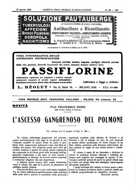 Gazzetta degli ospedali e delle cliniche