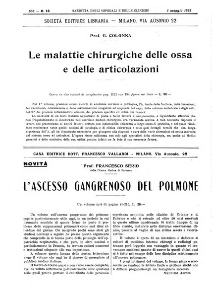 Gazzetta degli ospedali e delle cliniche