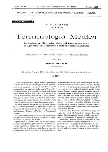 Gazzetta degli ospedali e delle cliniche