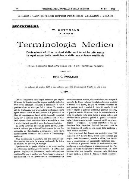 Gazzetta degli ospedali e delle cliniche