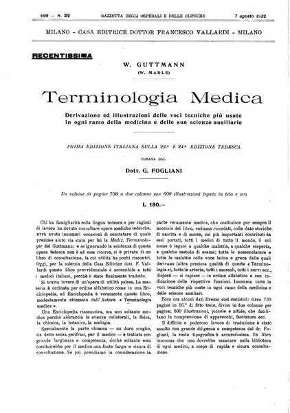 Gazzetta degli ospedali e delle cliniche