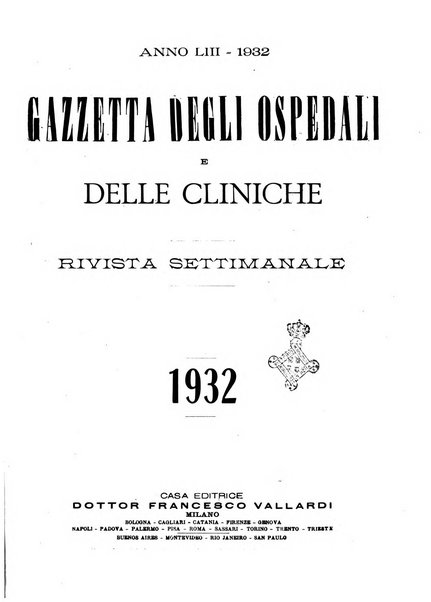 Gazzetta degli ospedali e delle cliniche