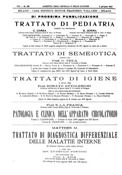 Gazzetta degli ospedali e delle cliniche