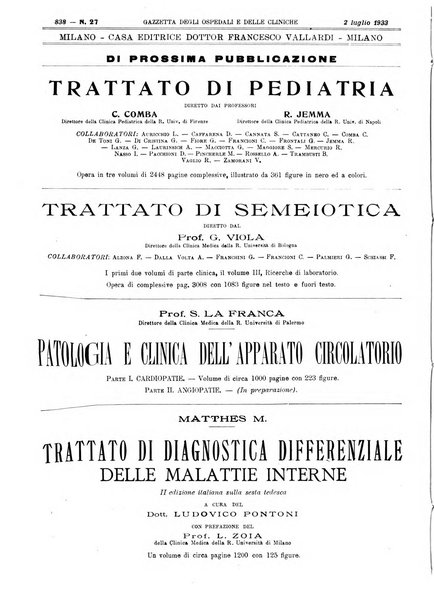 Gazzetta degli ospedali e delle cliniche