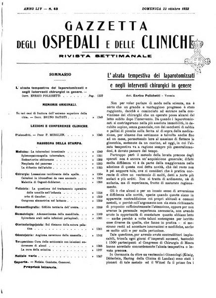 Gazzetta degli ospedali e delle cliniche