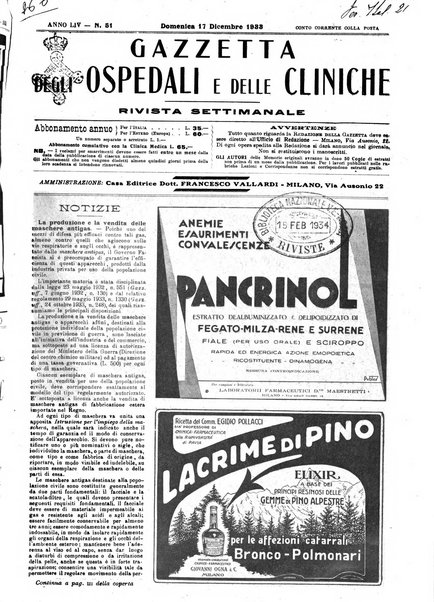 Gazzetta degli ospedali e delle cliniche