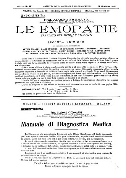 Gazzetta degli ospedali e delle cliniche