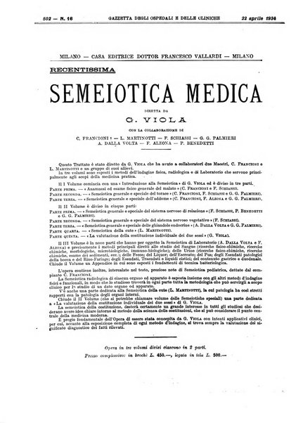 Gazzetta degli ospedali e delle cliniche