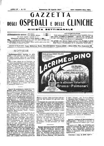 Gazzetta degli ospedali e delle cliniche