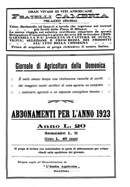 L'Italia agricola