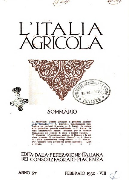 L'Italia agricola