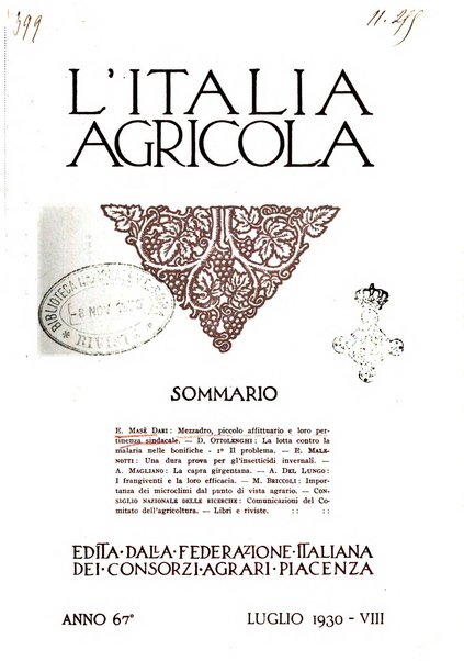 L'Italia agricola