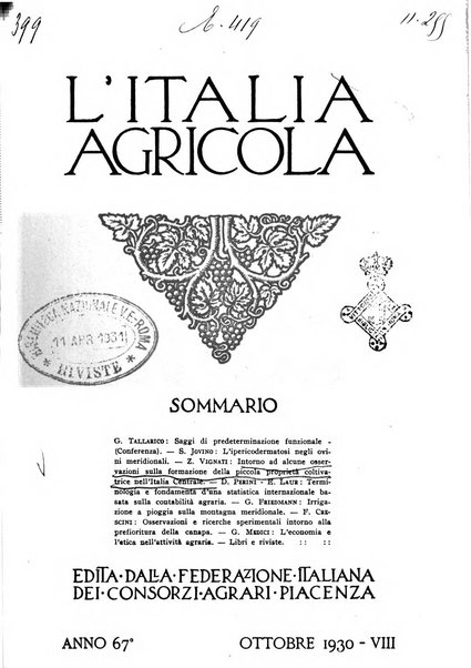 L'Italia agricola