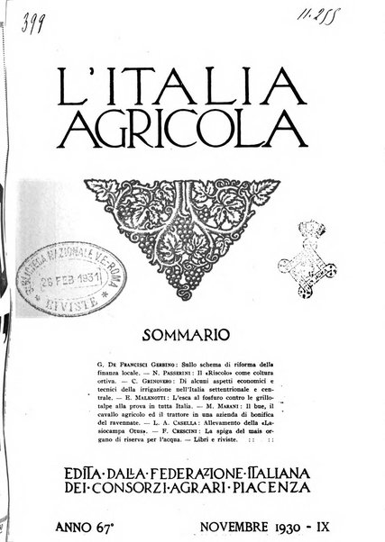 L'Italia agricola